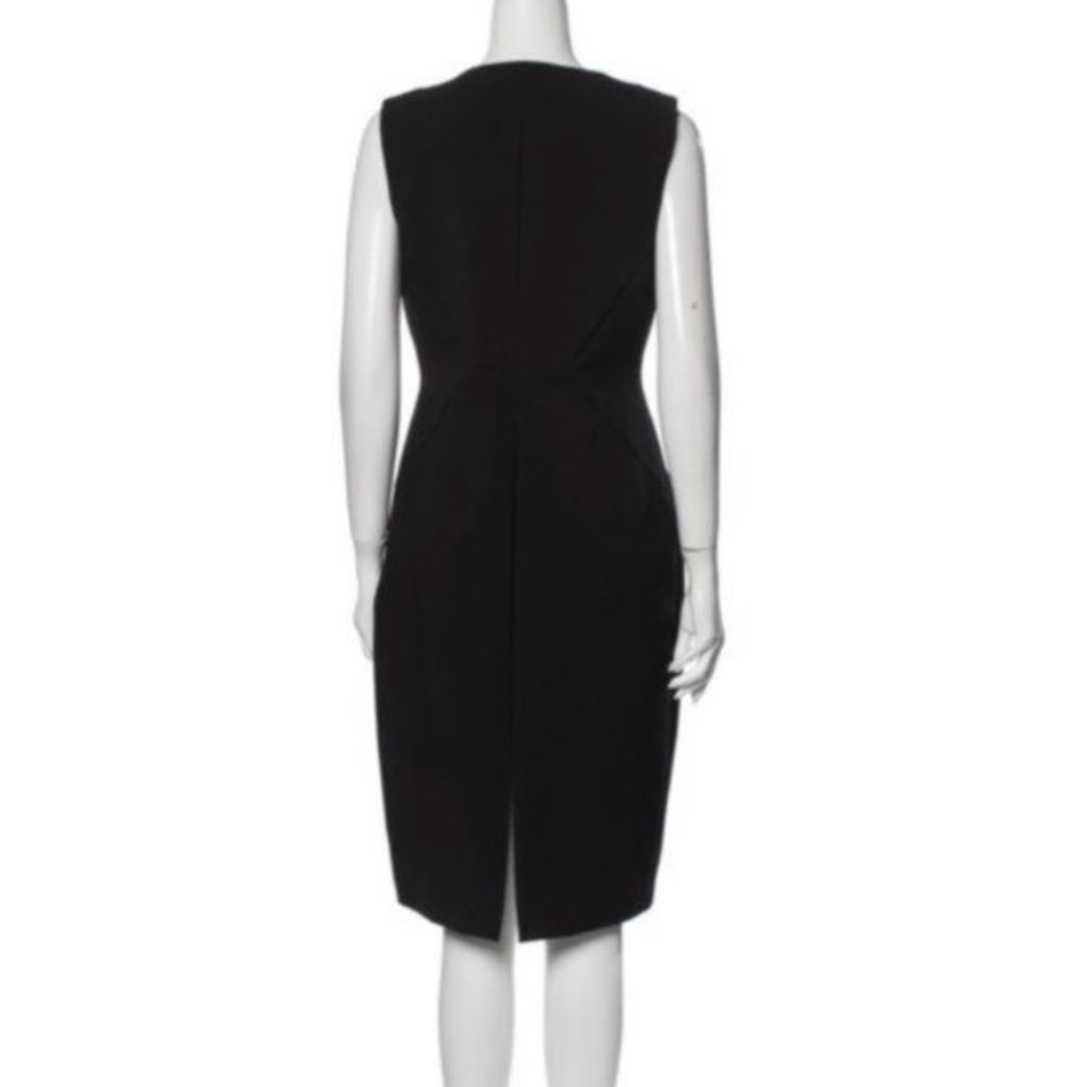 L.K. BENNETT Black Ribbon Tuxedo Dress Sz M - Picture 6 of 10